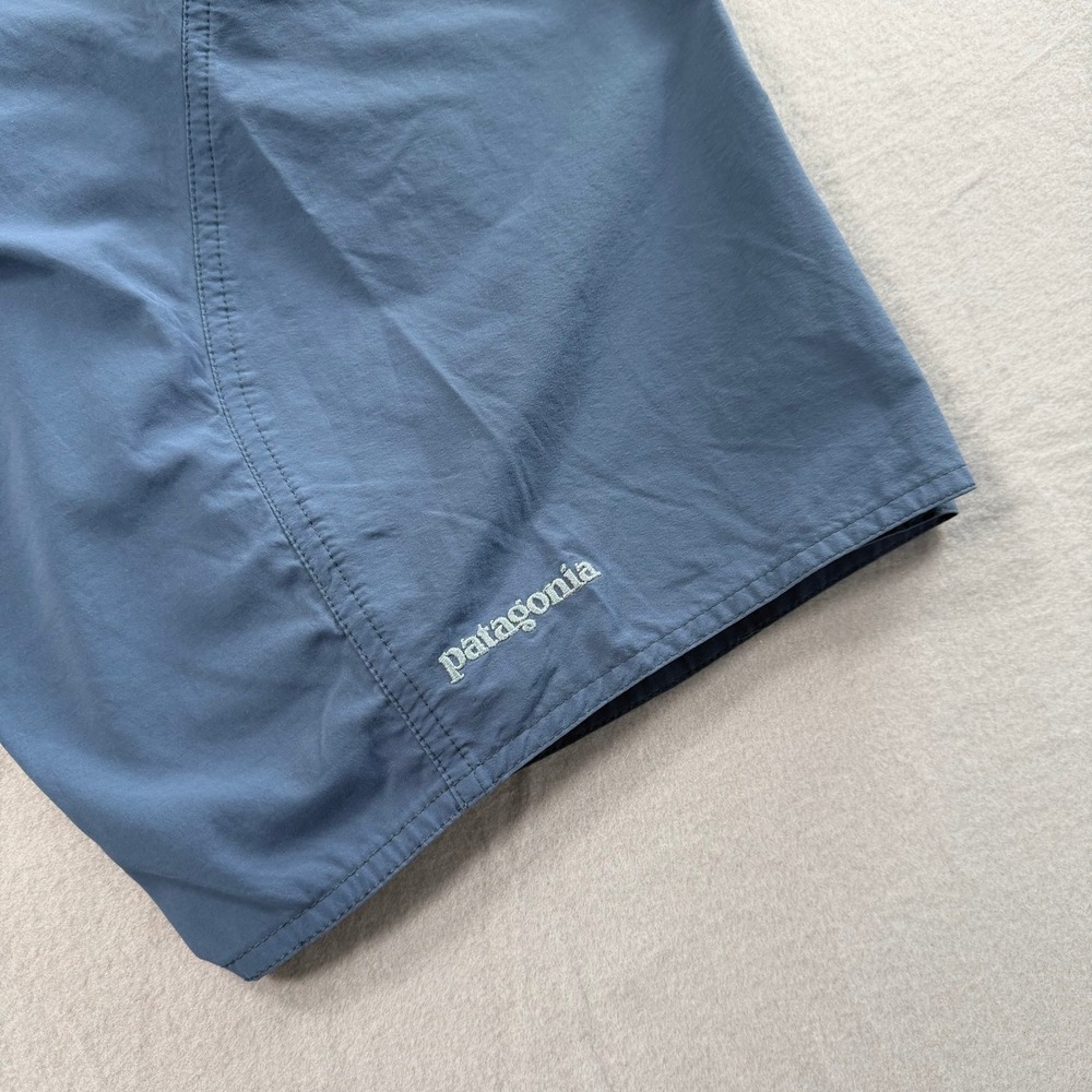 Patagonia Board Shorts Mens 32 Blue Lace Up Side Pocket Swim Trunks Surf Hiking - Picture 4 of 8